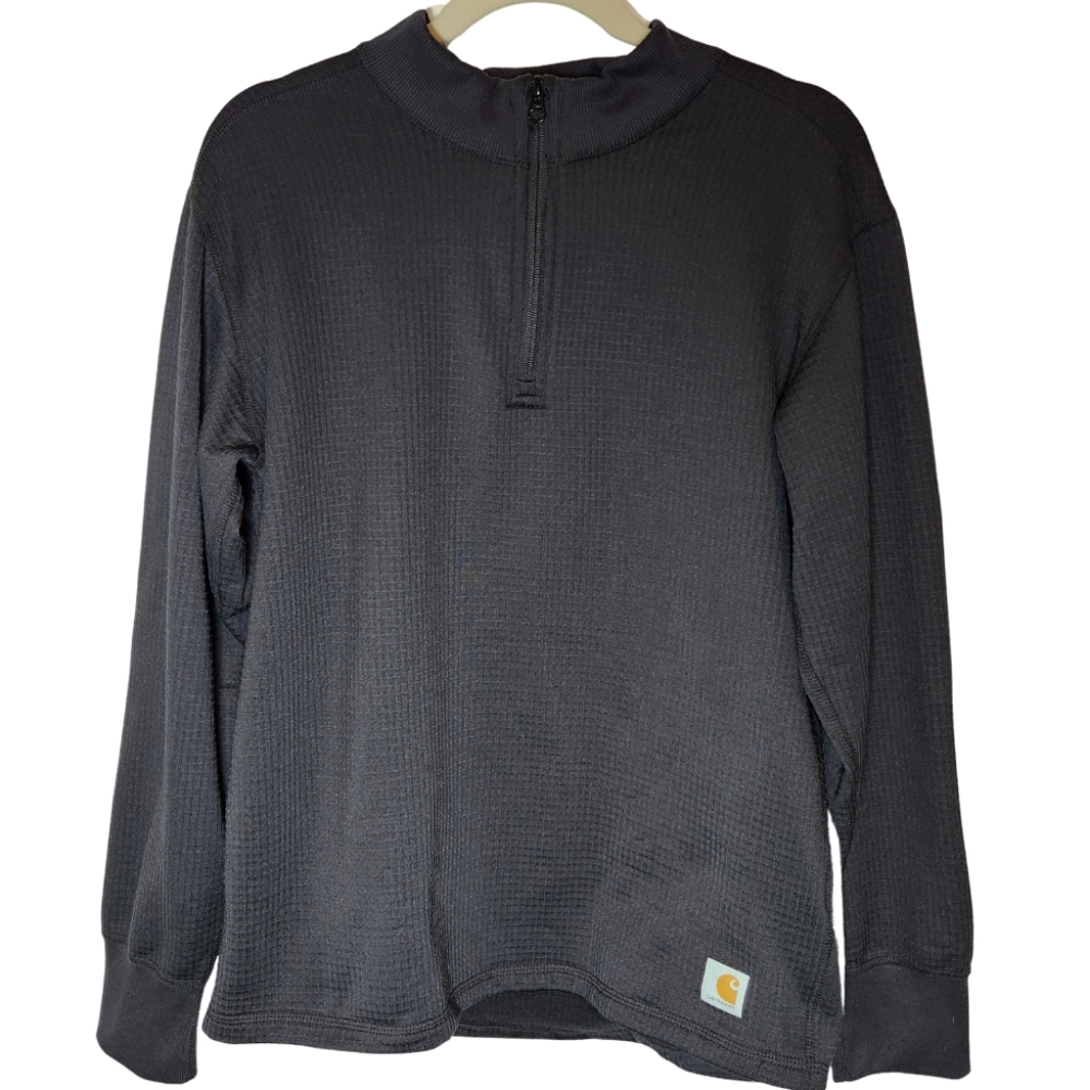 Carhartt Force Mens Black Zipper Pullover Textured Outside Size Large